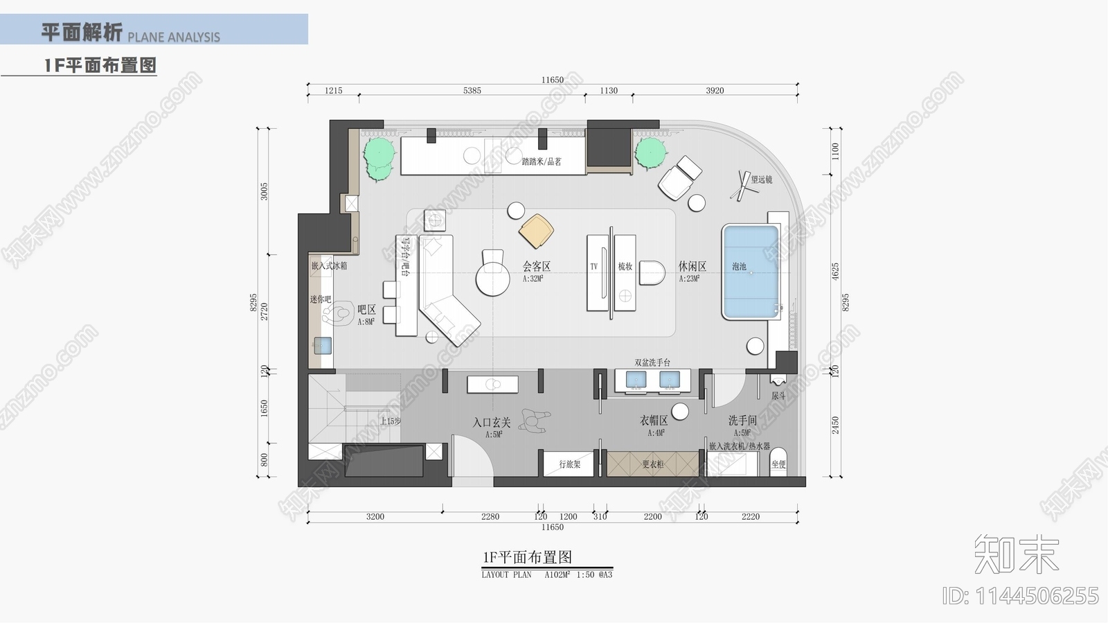 酒店客房平面布置图施工图下载【ID:1144506255】