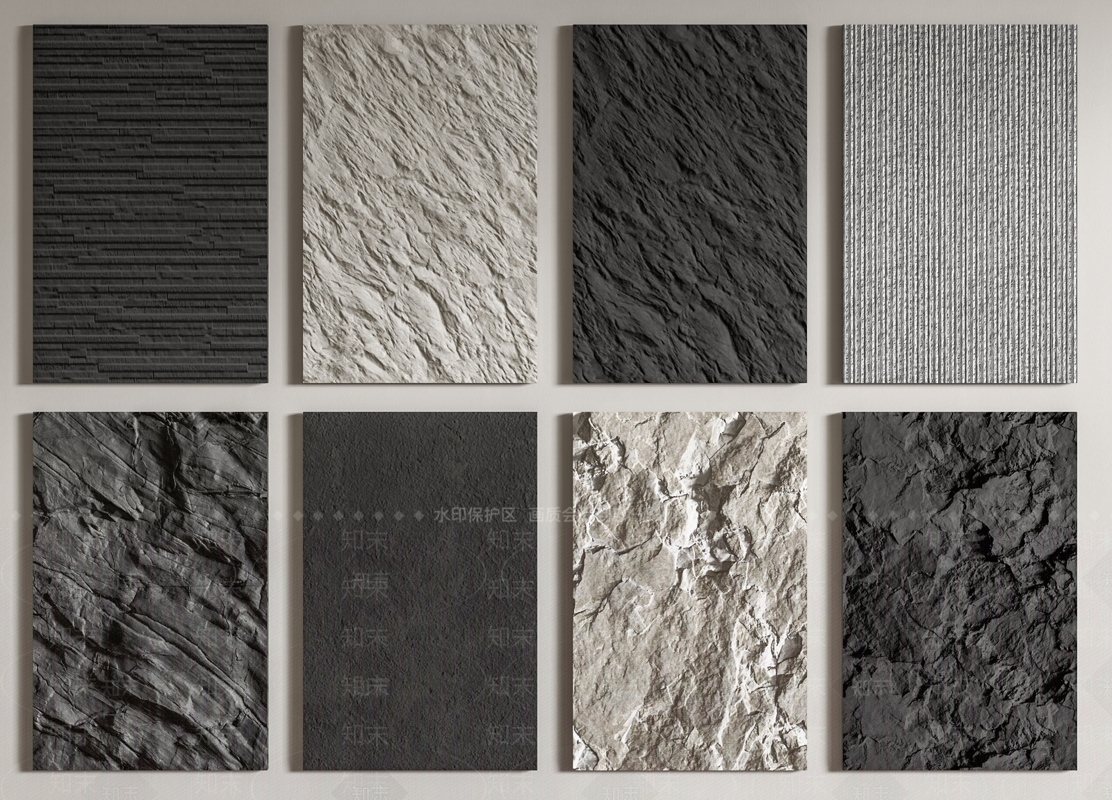 现代石材背景墙3D模型下载【ID:1144508727】