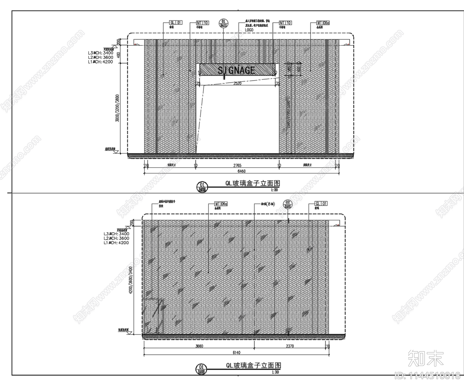 玻璃盒子建筑详图cad施工图下载【ID:1144510018】