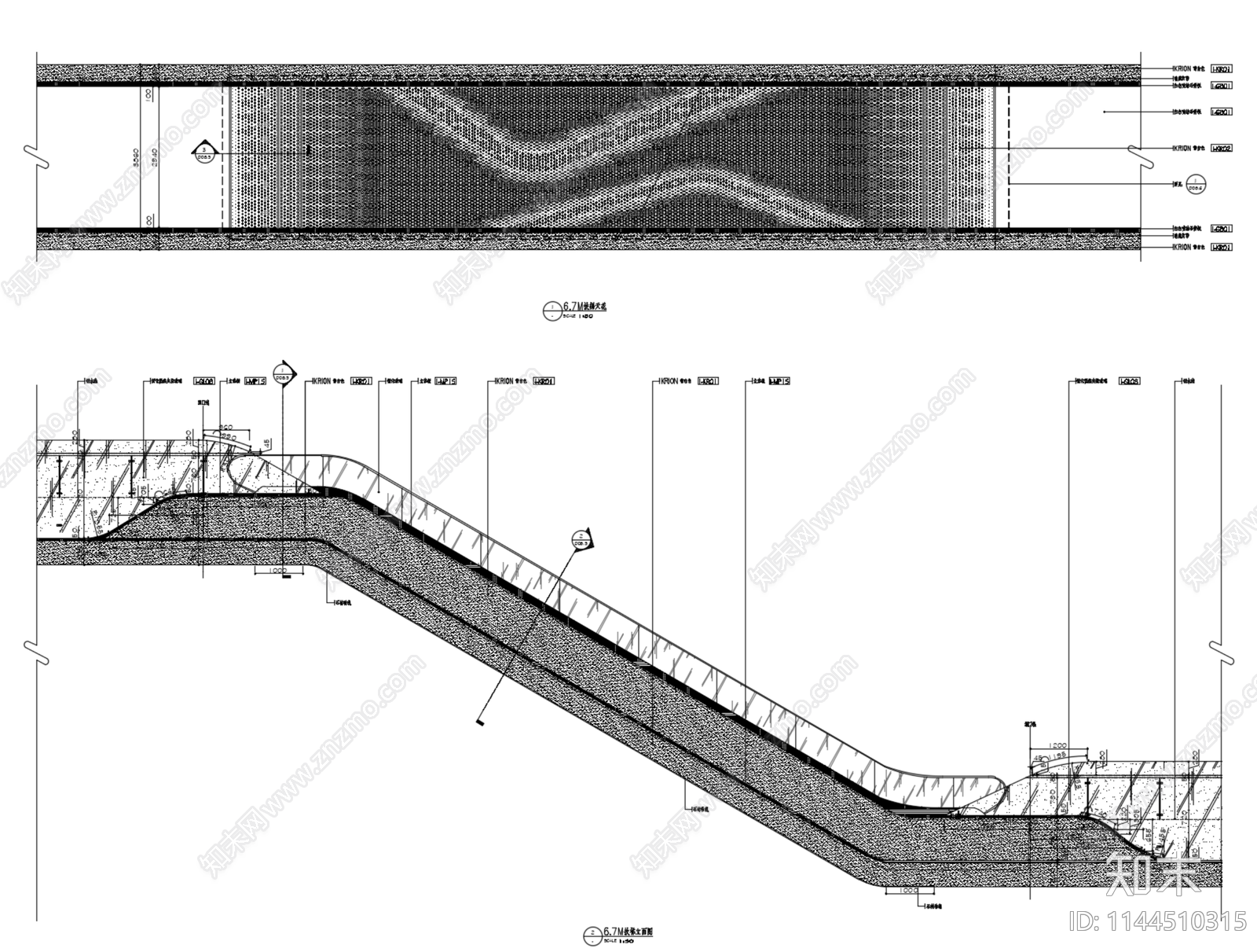 自动扶手电梯节点详图施工图下载【ID:1144510315】