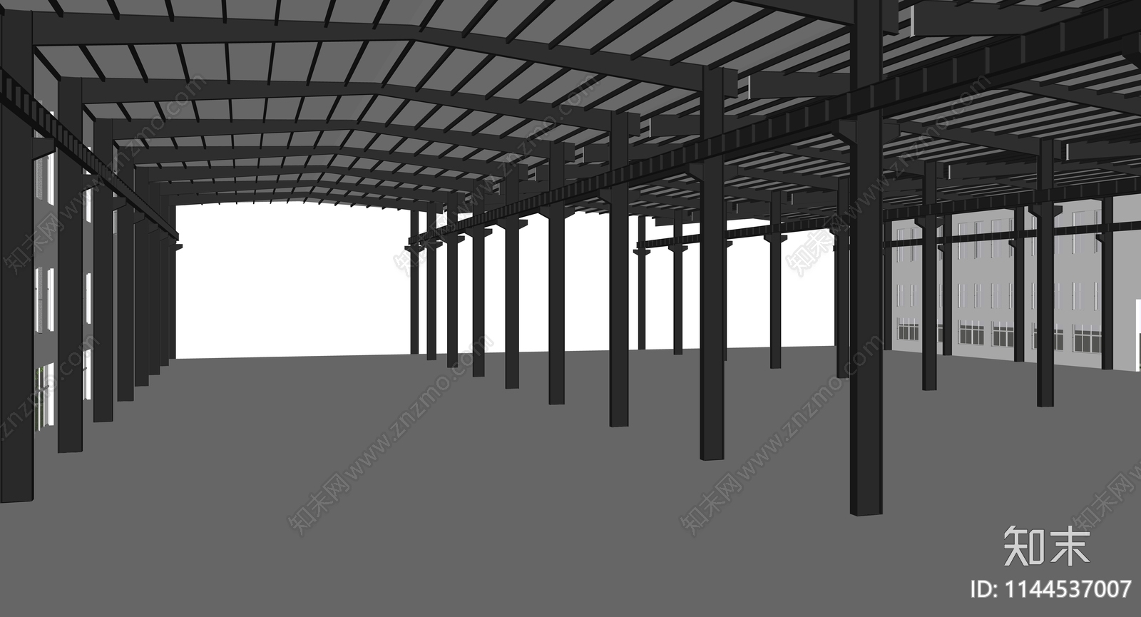 现代风格厂房SU模型下载【ID:1144537007】