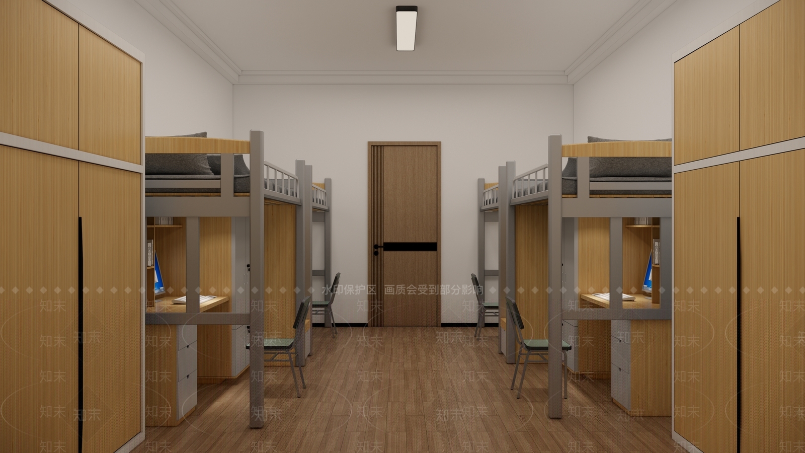 写的学校宿舍SU模型下载【ID:1144968810】