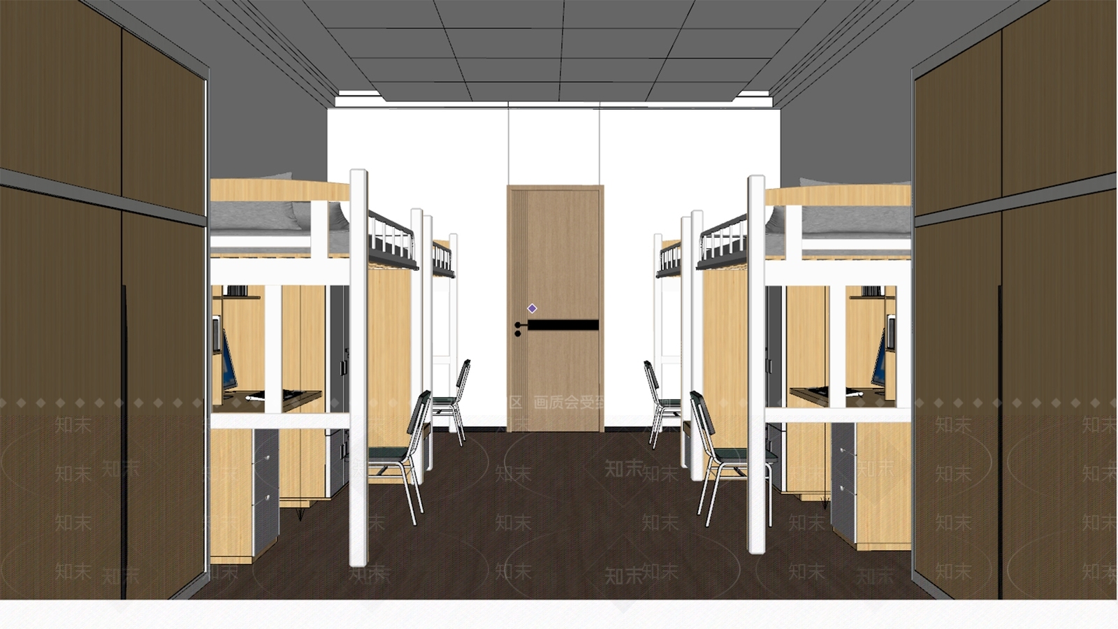 写的学校宿舍SU模型下载【ID:1144968810】