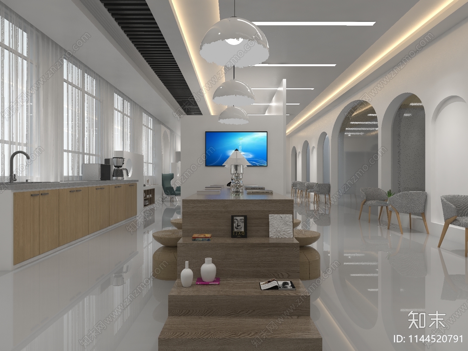 现代教师休息区3D模型下载【ID:1144520791】