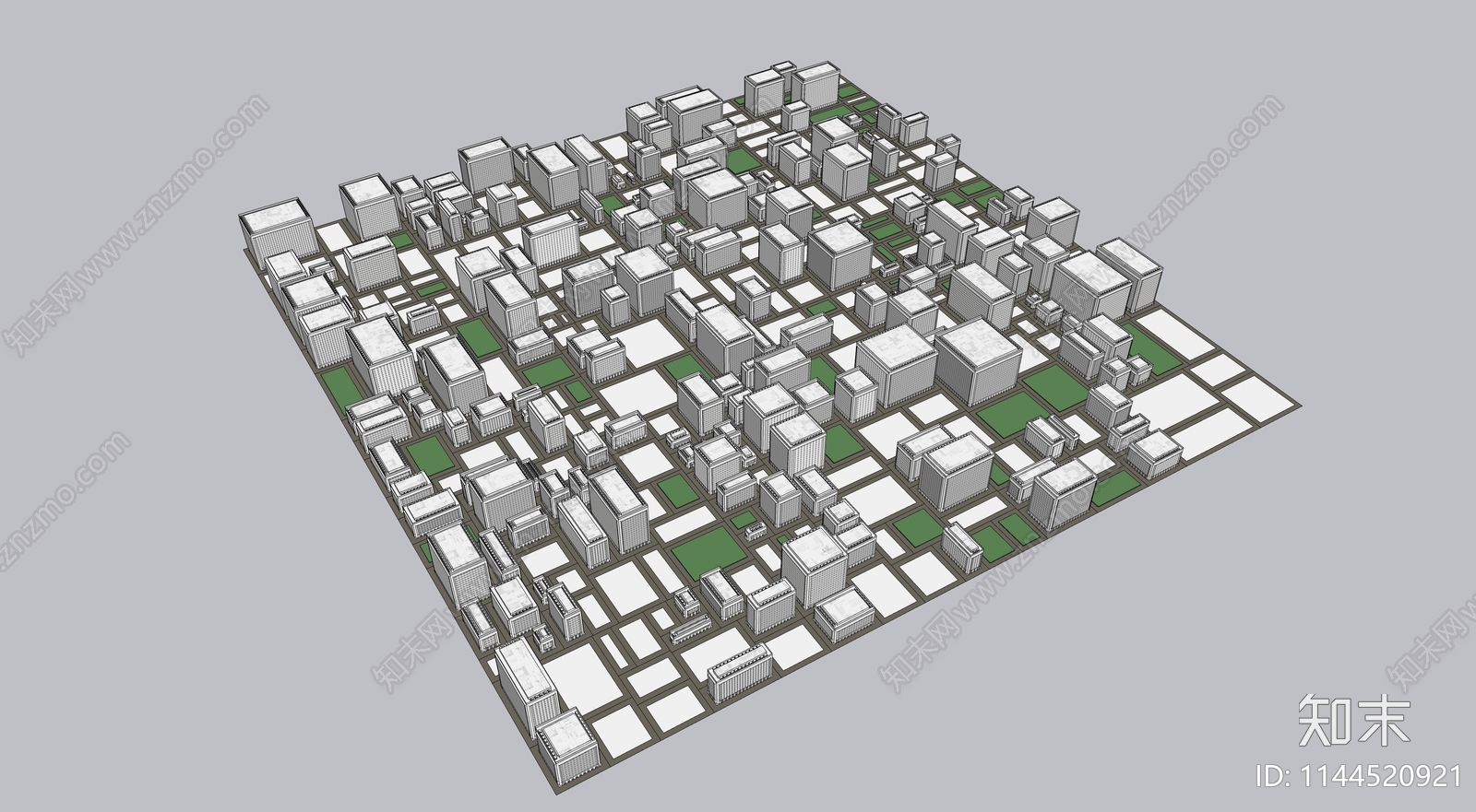 现代城市简模规划SU模型下载【ID:1144520921】