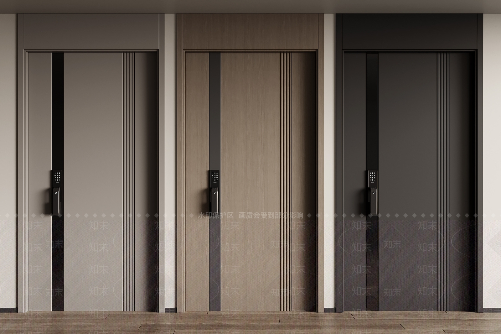 现代入户门防盗门3D模型下载【ID:1144521055】