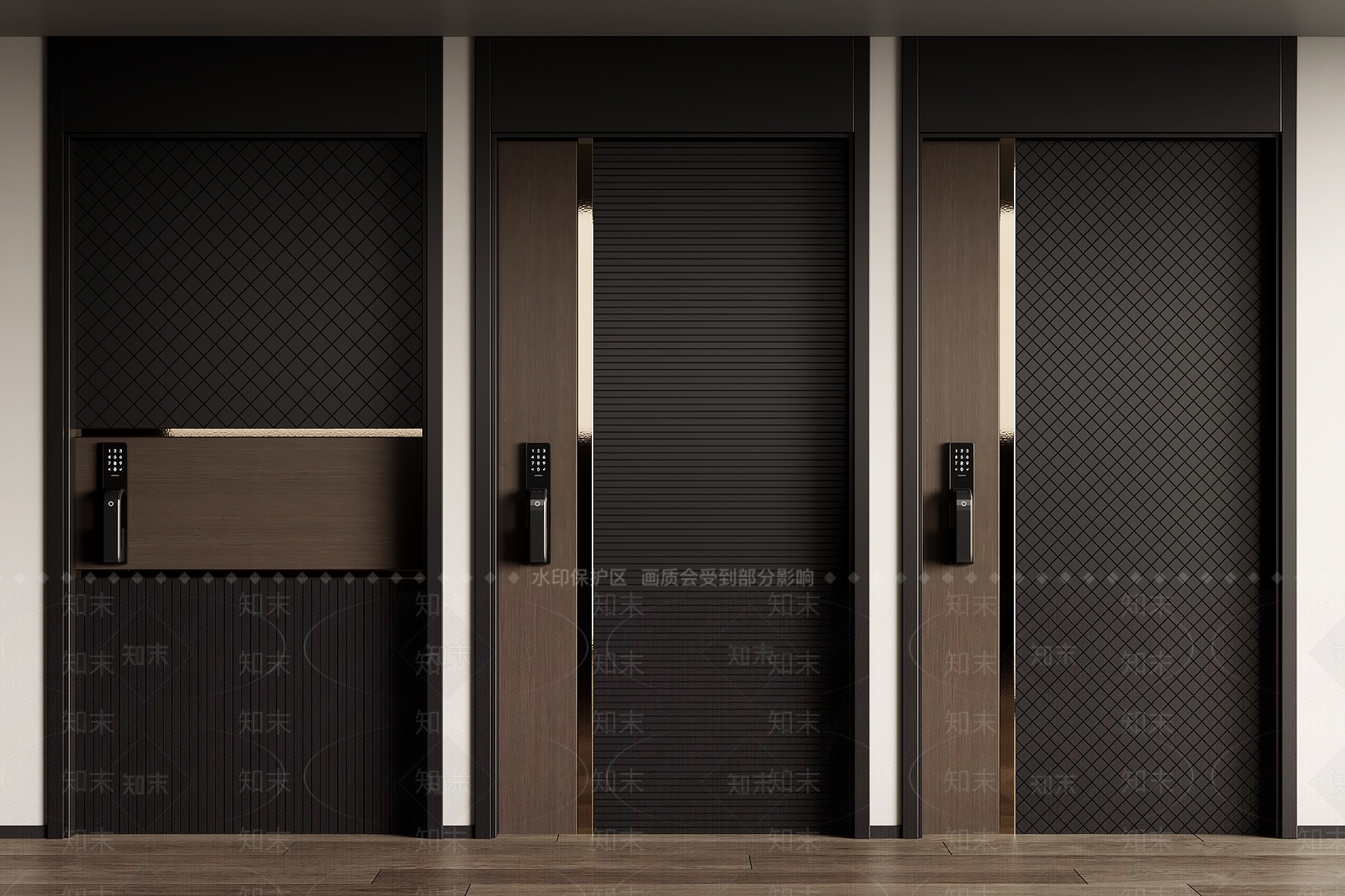 现代入户门防盗门单开门3D模型下载【ID:1144521621】