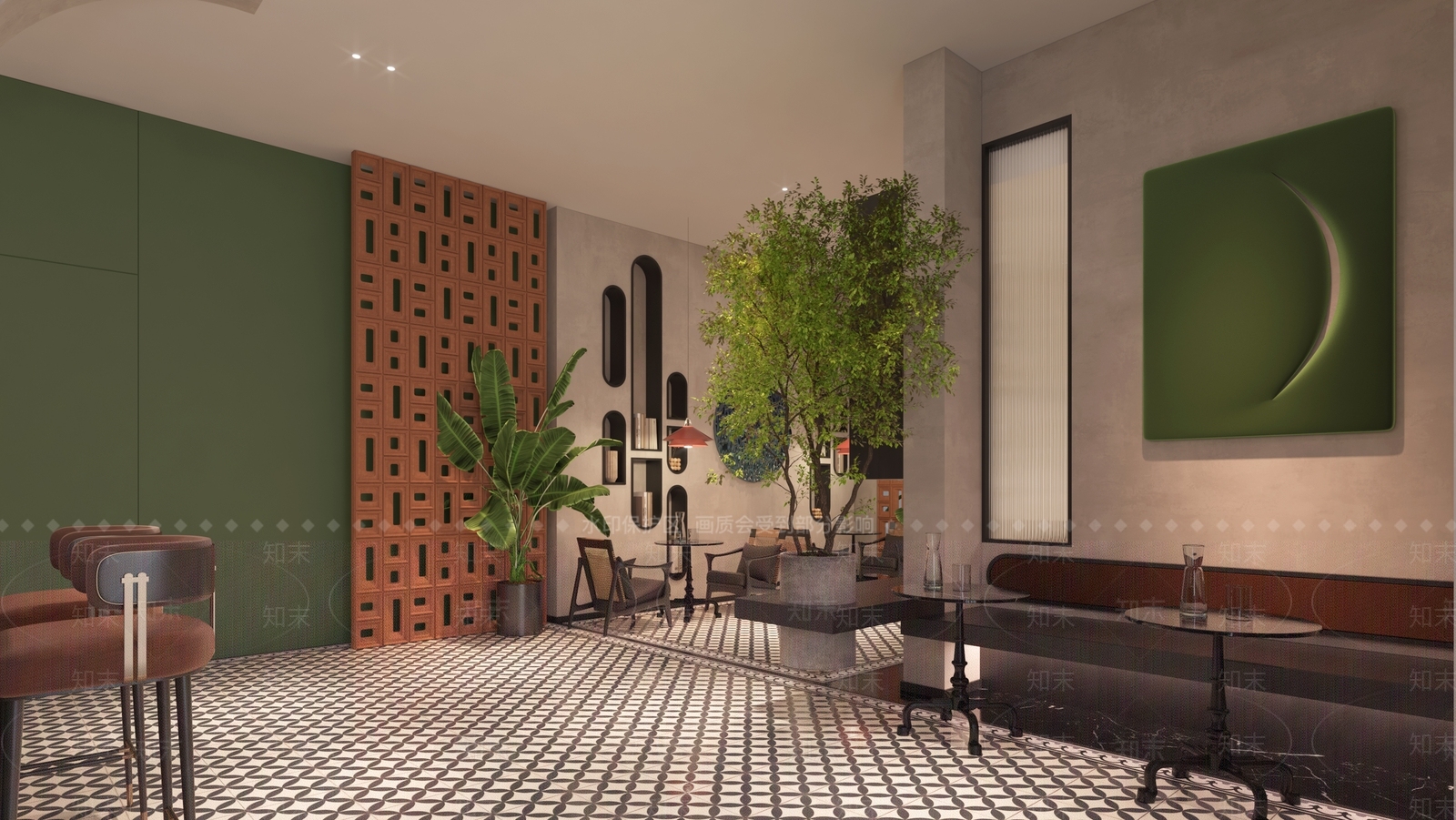 现代咖啡厅水吧台3D模型下载【ID:1144524426】