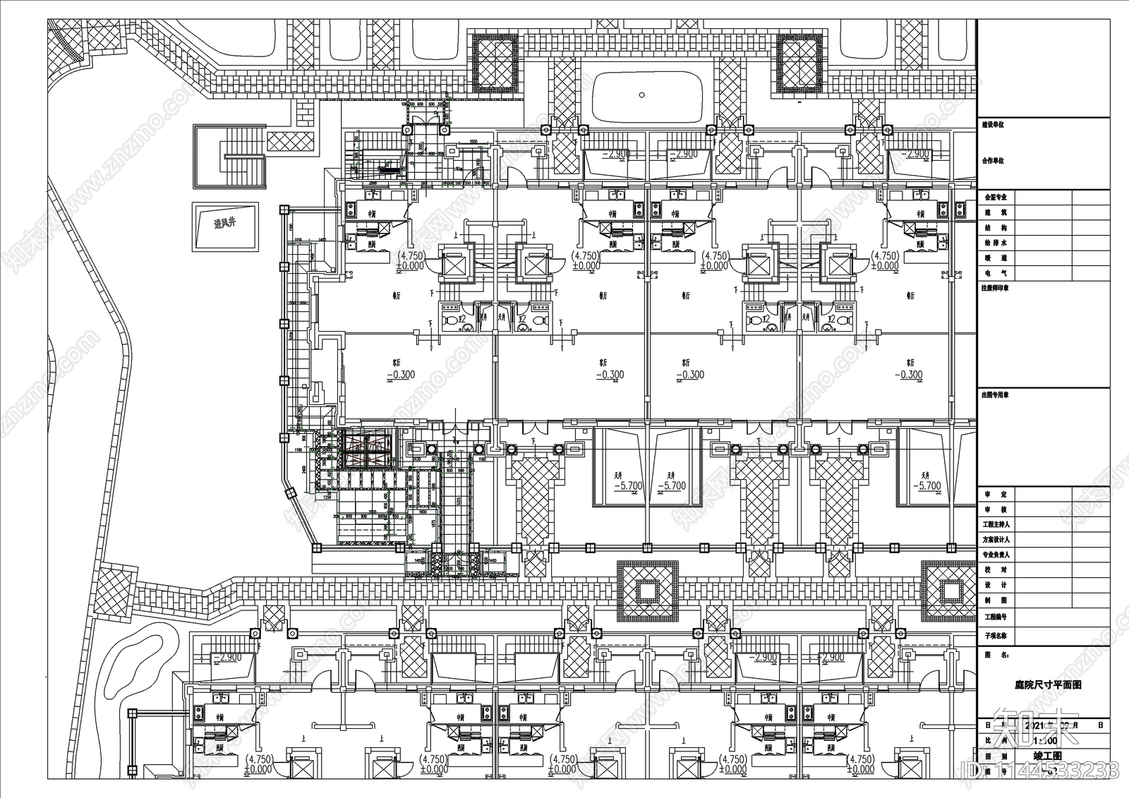 庭院园林景观cad施工图下载【ID:1144533233】