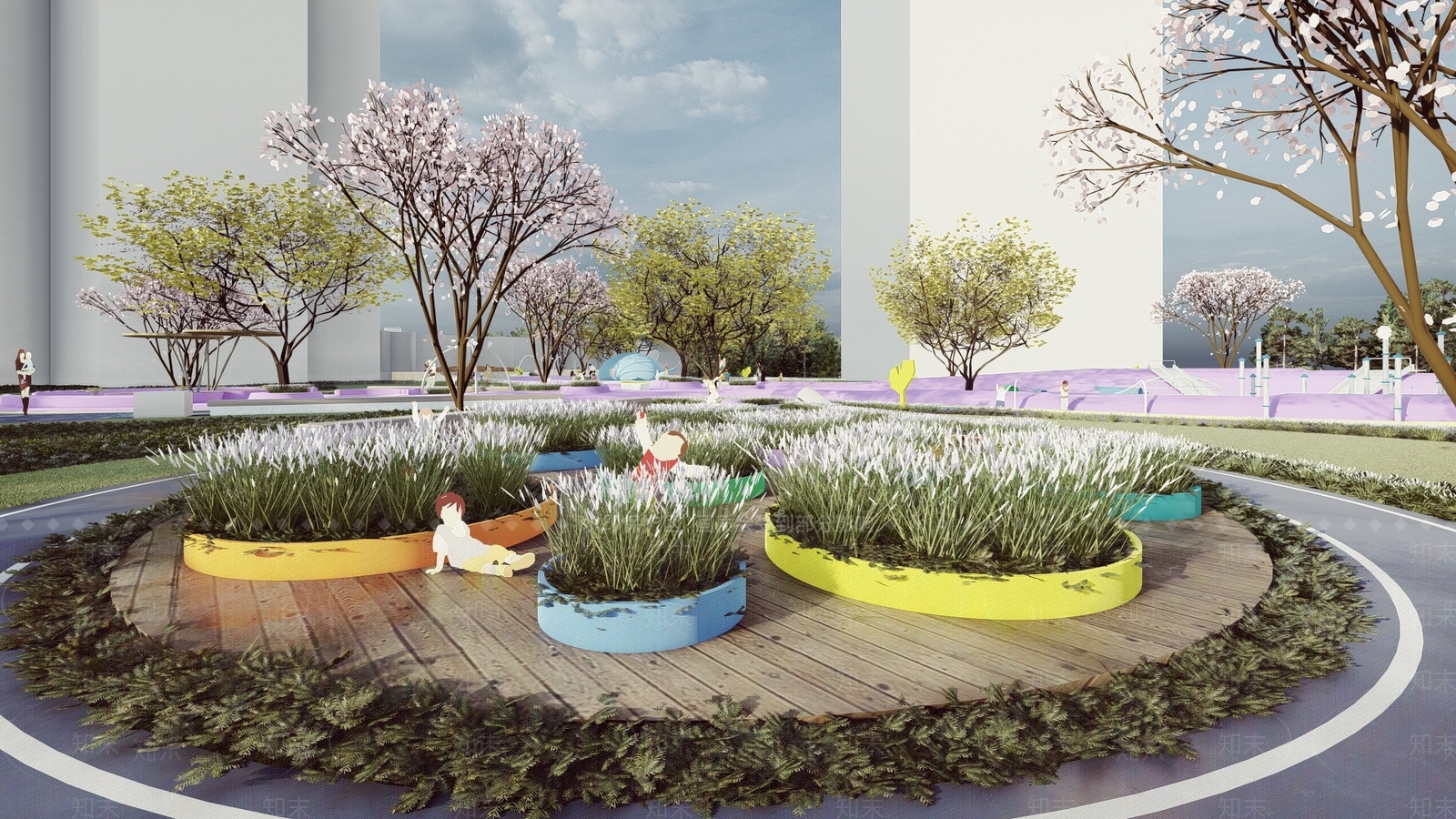 现代幼儿园大门儿童活动乐园SU模型下载【ID:1144536683】