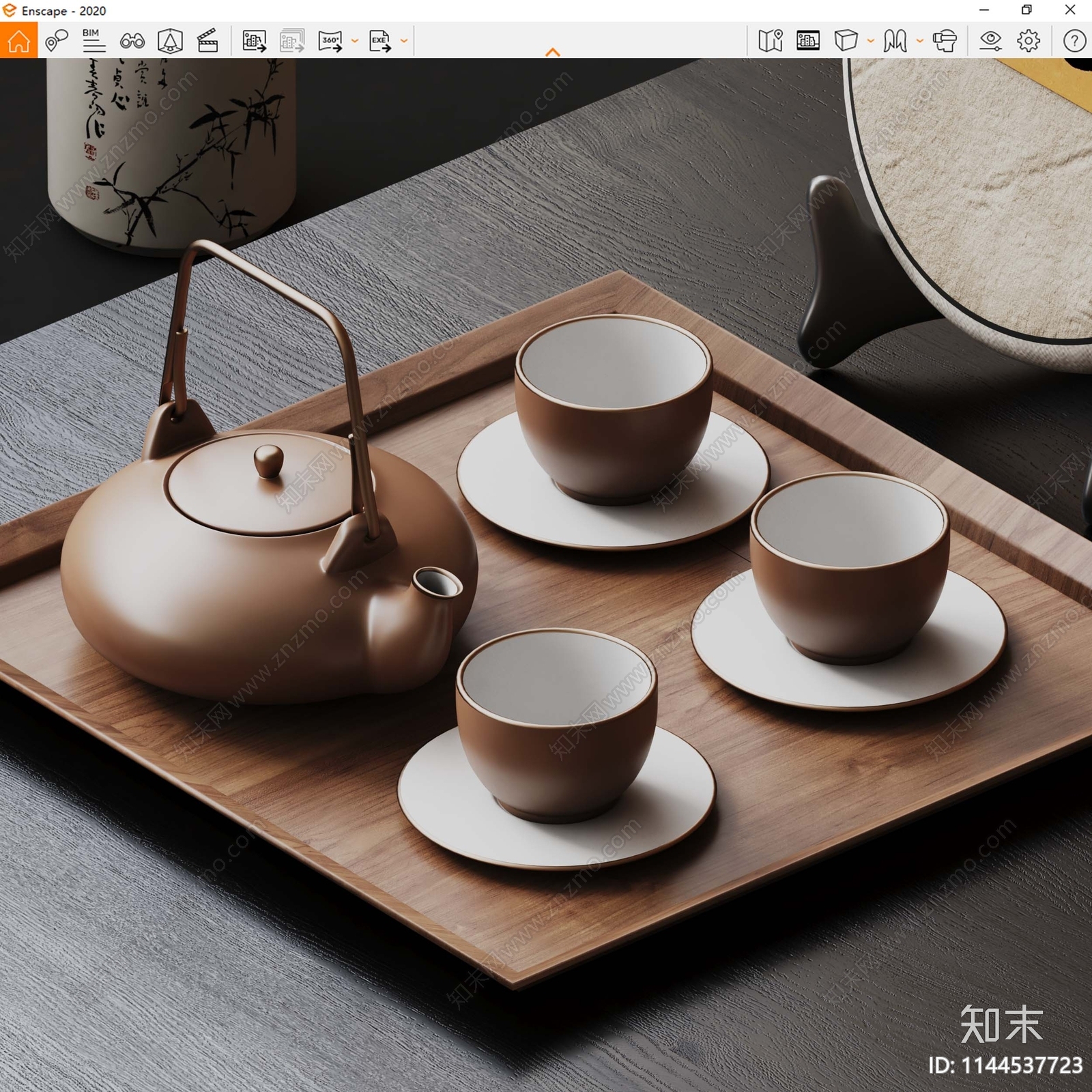 茶具摆件SU模型下载【ID:1144537723】