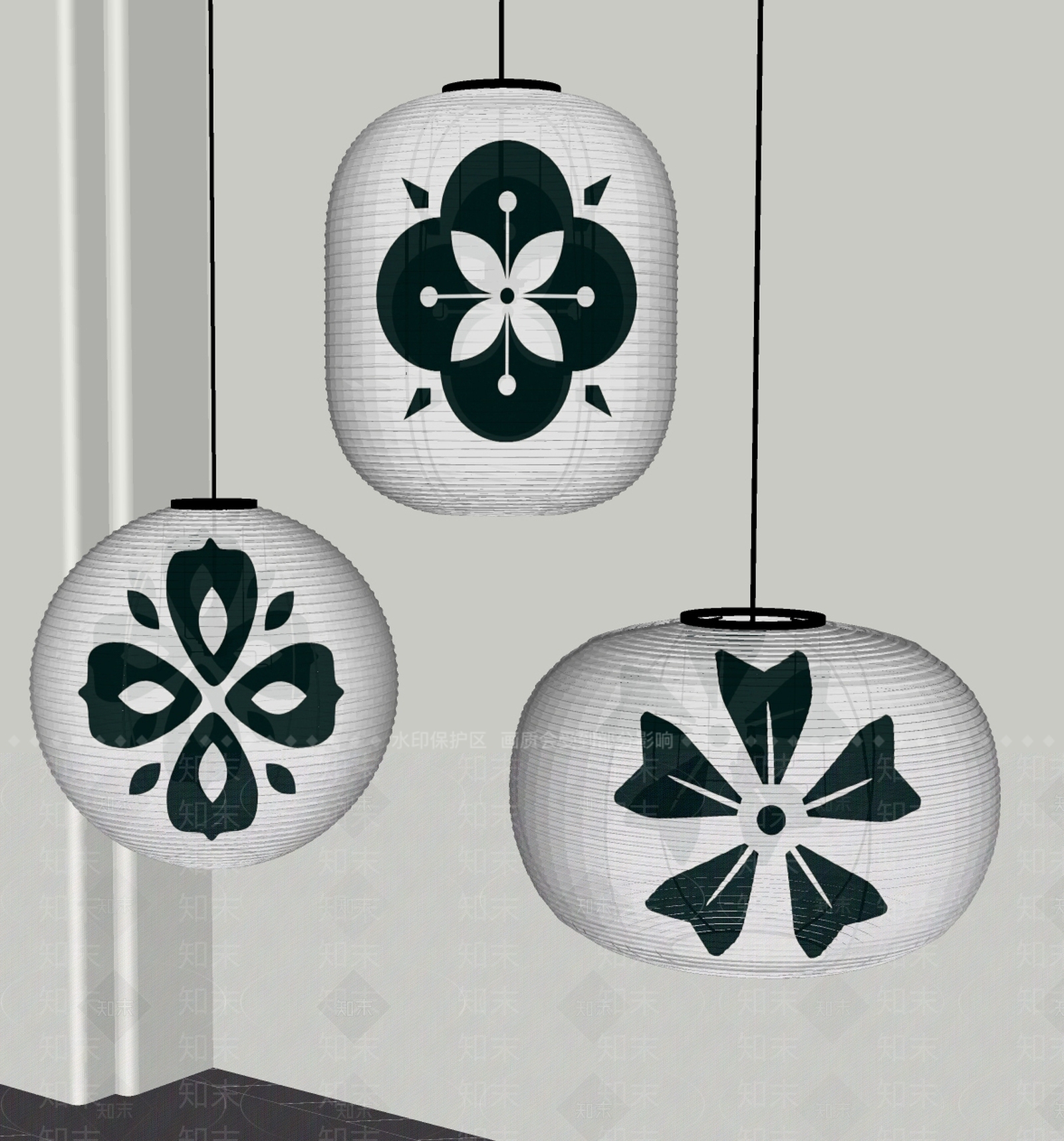 侘寂灯笼SU模型下载【ID:1144538548】
