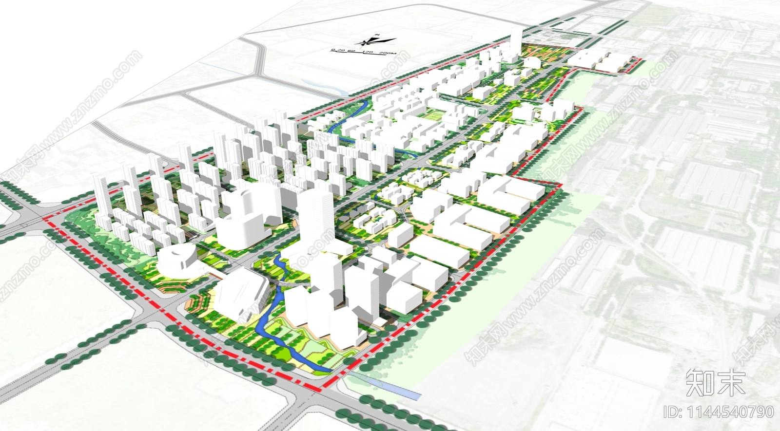 现代工业片区城市设计模型SU模型下载【ID:1144540790】