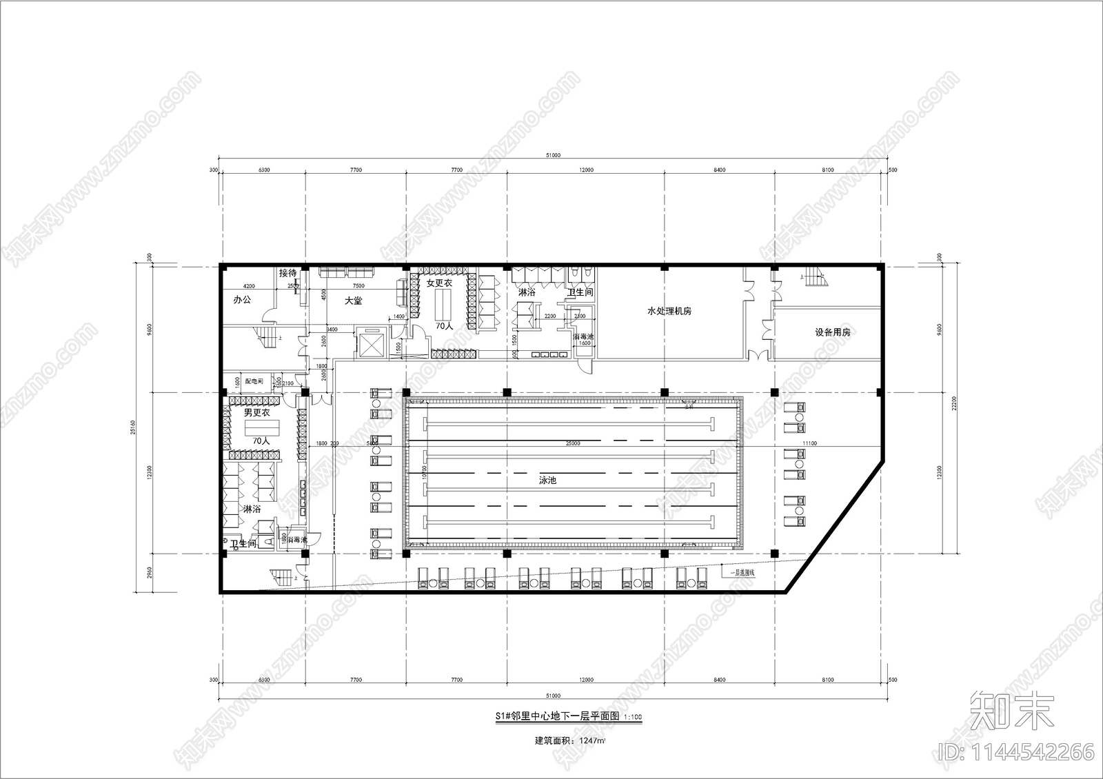 邻里中心建筑cad施工图下载【ID:1144542266】