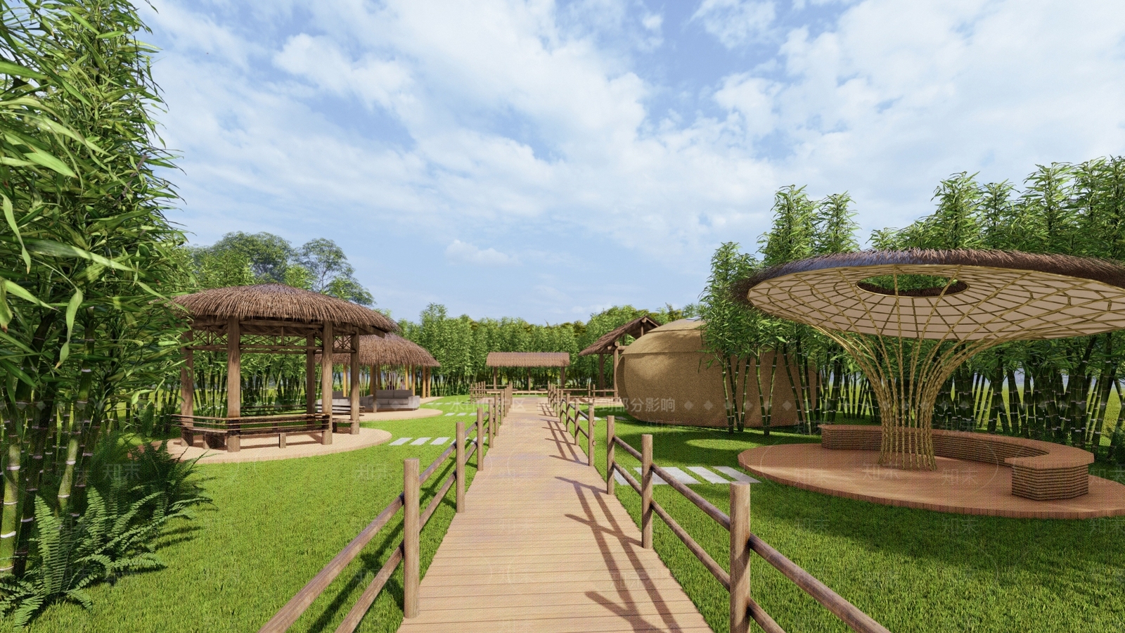 现代乡村茅草亭子SU模型下载【ID:1144842979】