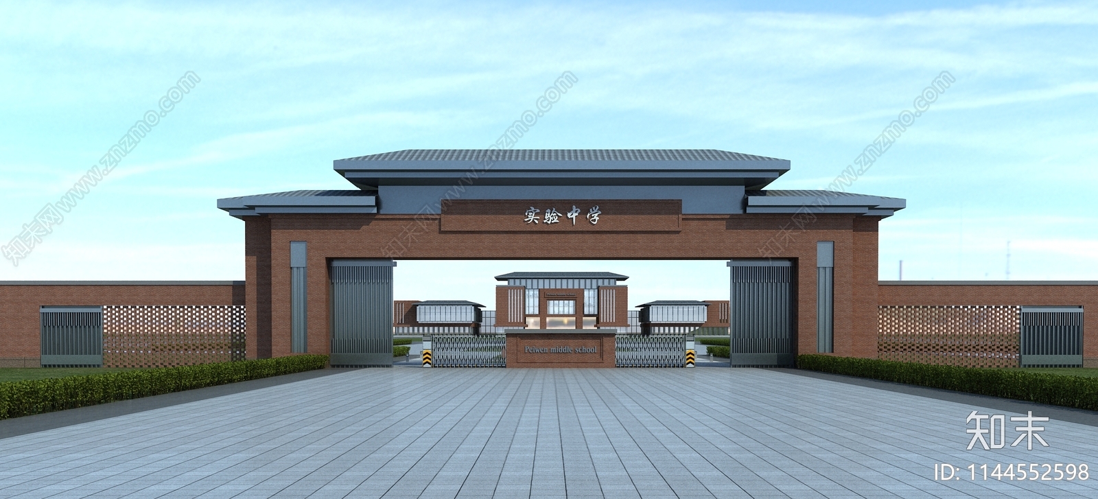 学校外观3D模型下载【ID:1144552598】