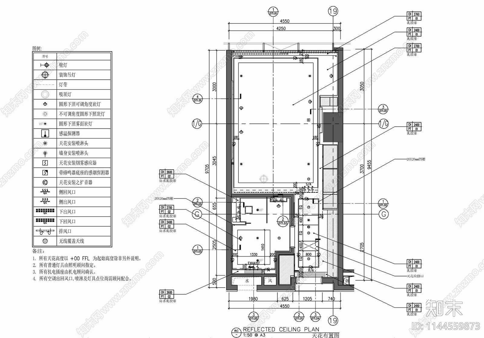 45㎡家装公寓室内cad施工图下载【ID:1144559873】