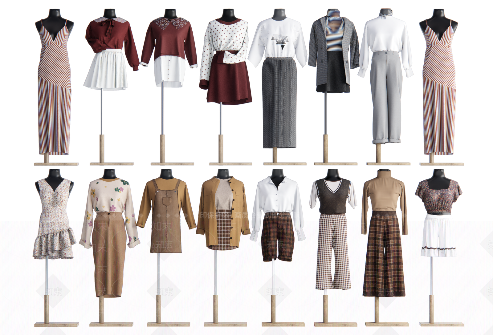 现代服装模特SU模型下载【ID:1144560108】