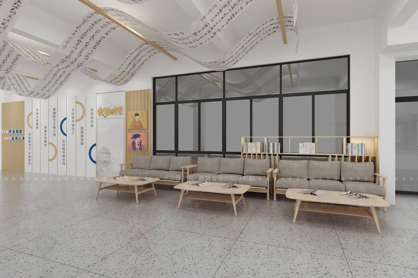 现代校园阅读角3D模型下载【ID:1144561777】