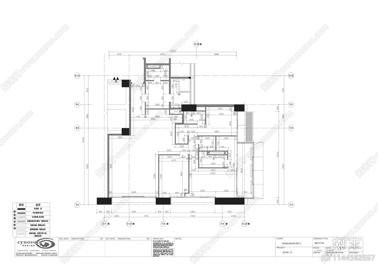 平层家装样板间全套cad施工图下载【ID:1144562697】