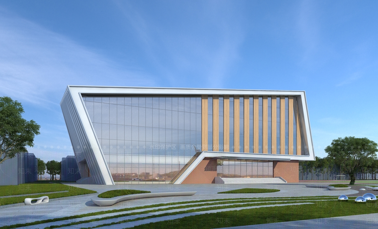 学校外观3D模型下载【ID:1144563753】