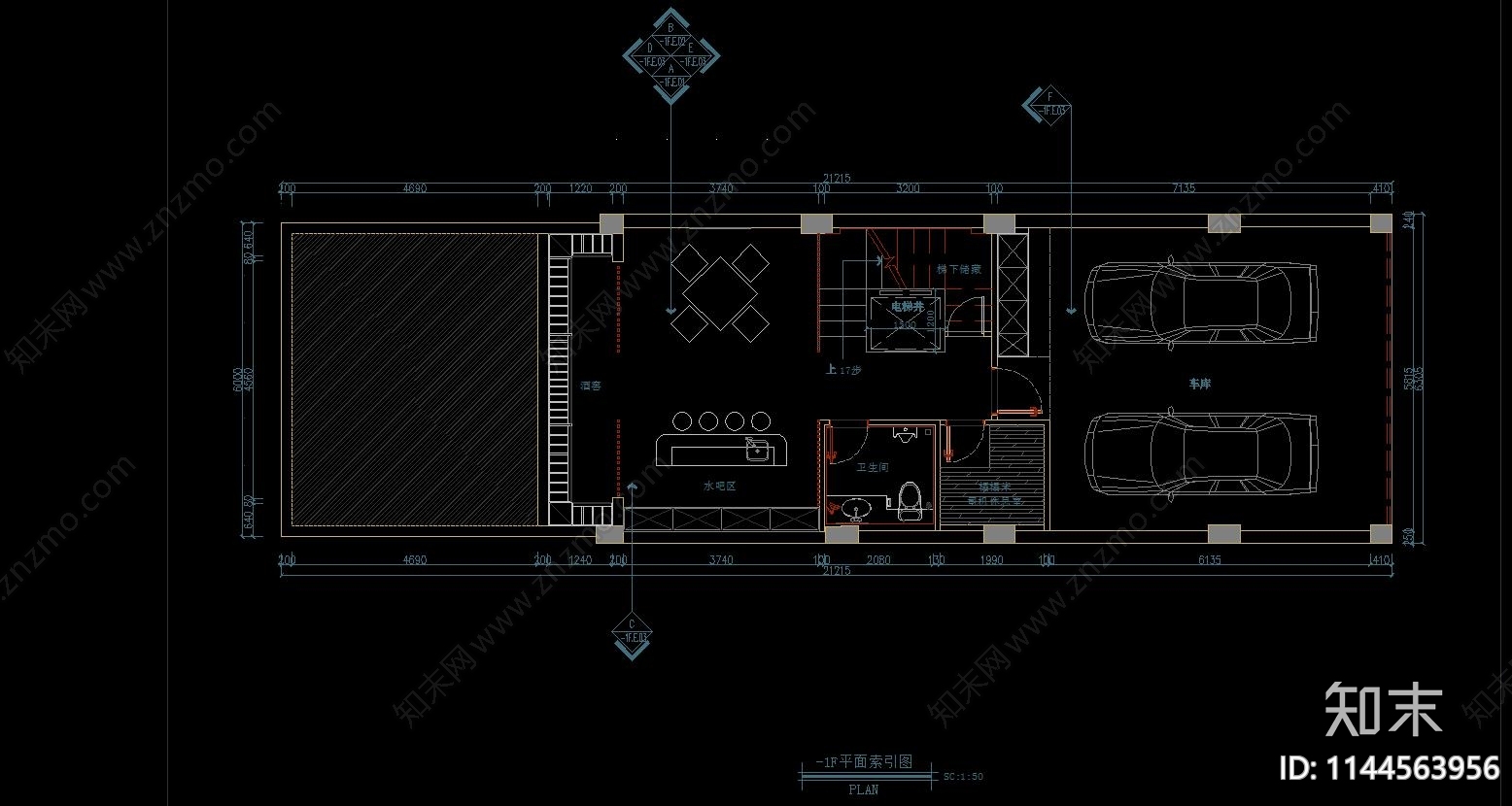 海景别墅样板间室内全套cad施工图下载【ID:1144563956】