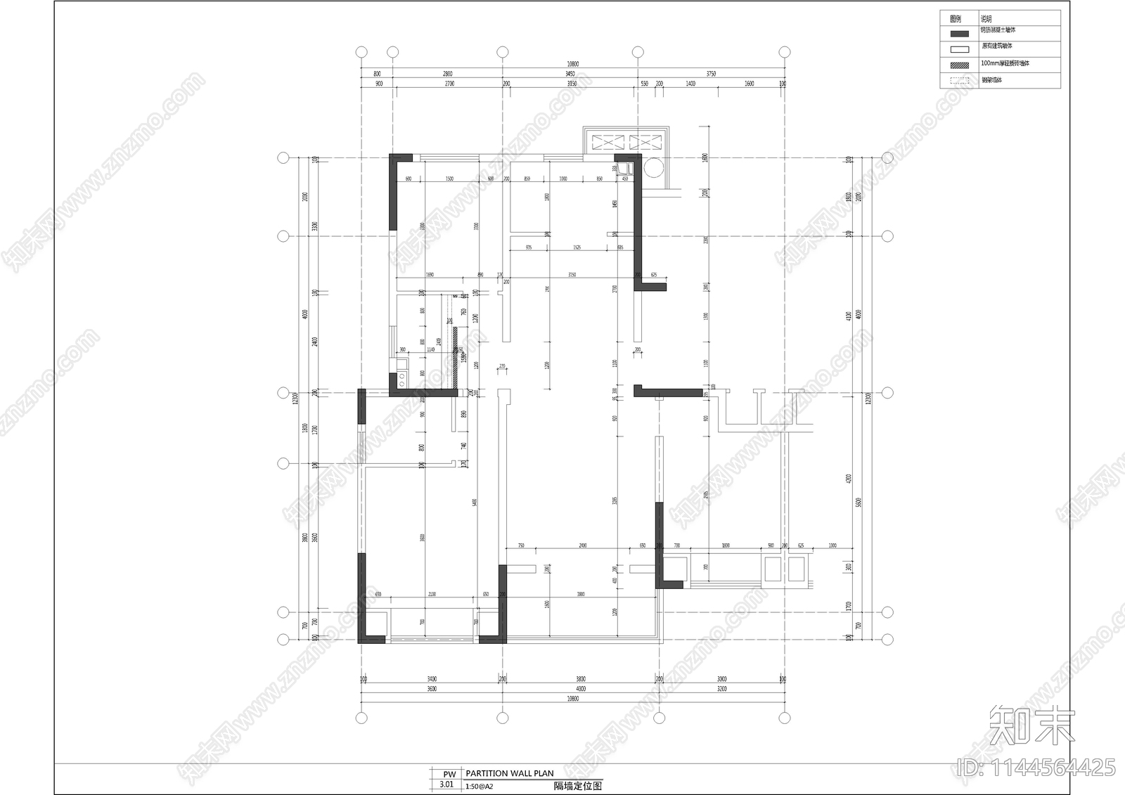 现代轻奢平层样板房室内cad施工图下载【ID:1144564425】