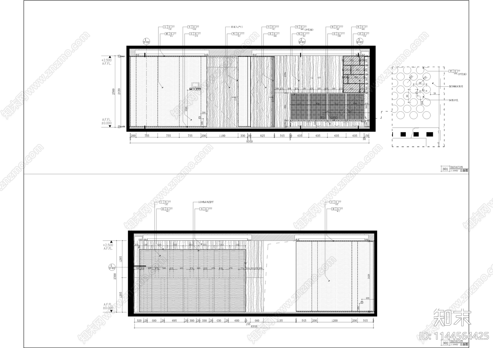 现代轻奢平层样板房室内cad施工图下载【ID:1144564425】