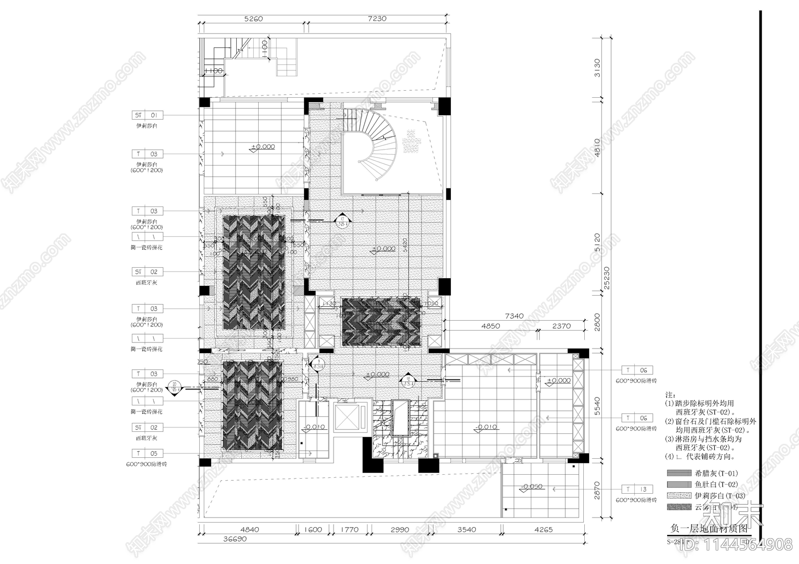 天鹅湖新中式别墅室内全套cad施工图下载【ID:1144564908】