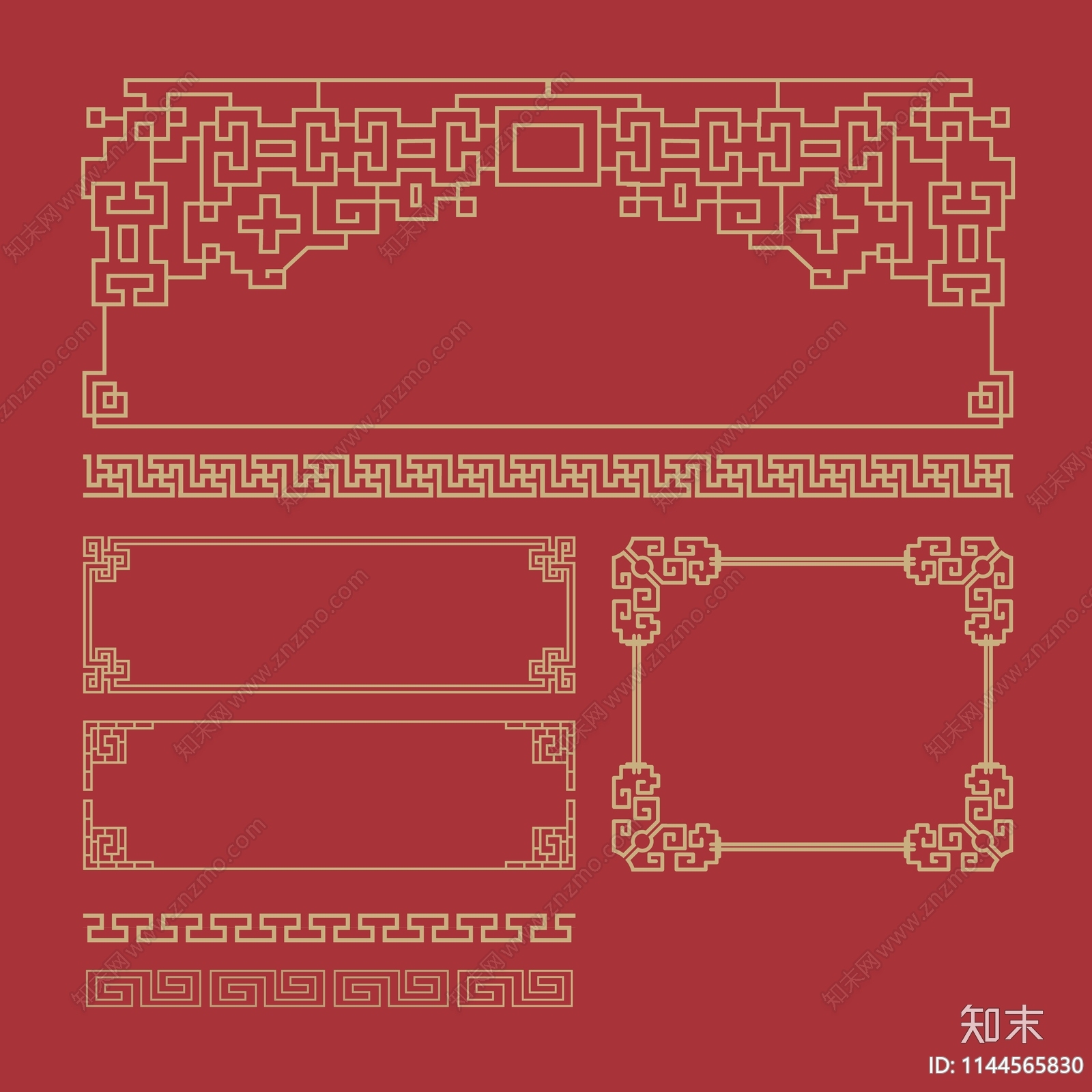 PSD免抠中式古典纹理门窗边框贴图下载【ID:1144565830】