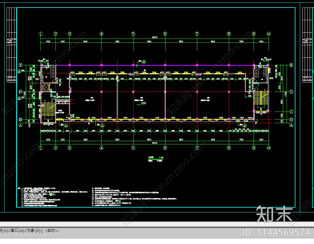 职业学校实训楼建筑cad施工图下载【ID:1144569574】