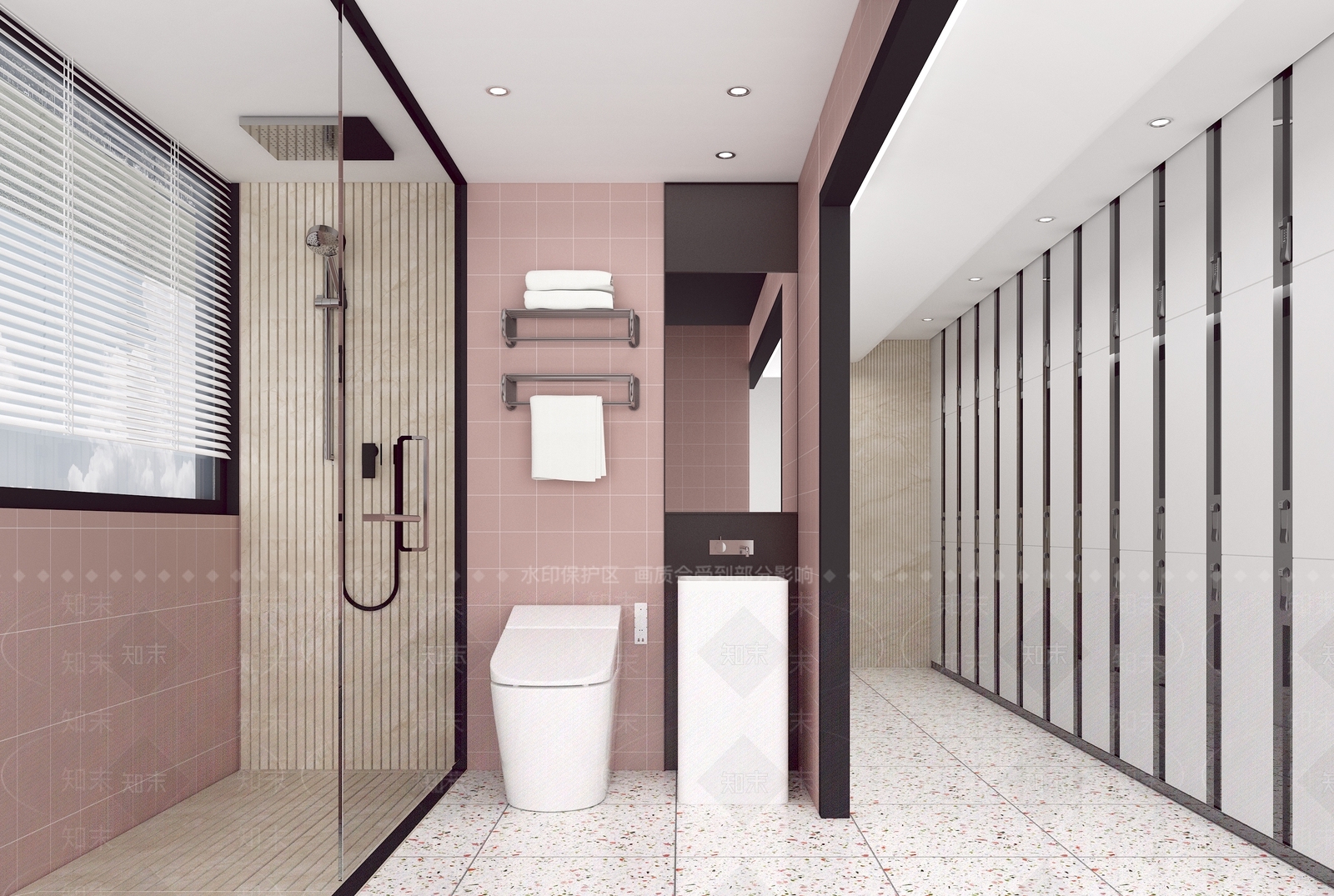 淋浴室更衣室3D模型下载【ID:1144573196】