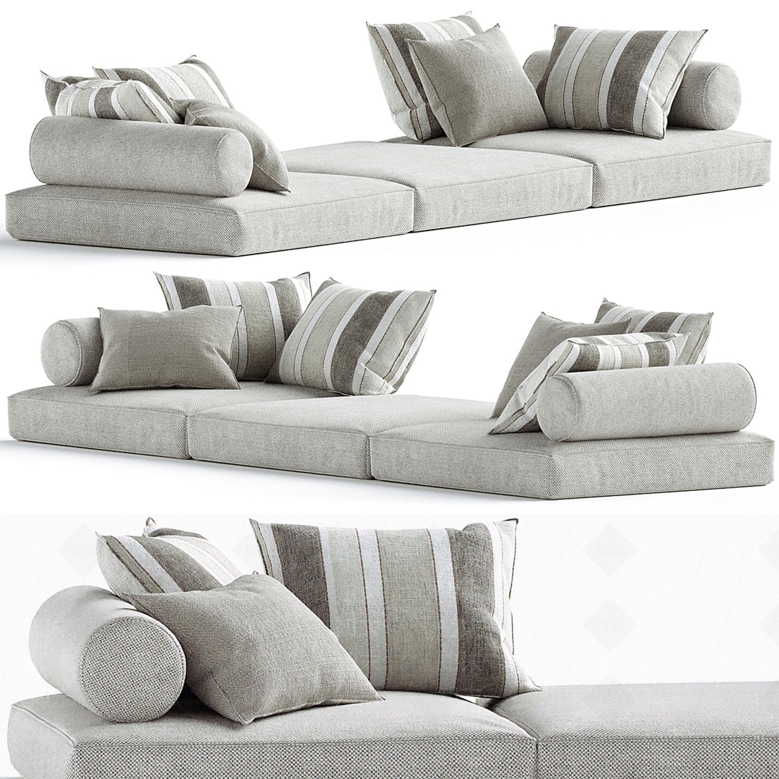 现代沙发垫3D模型下载【ID:1144573789】