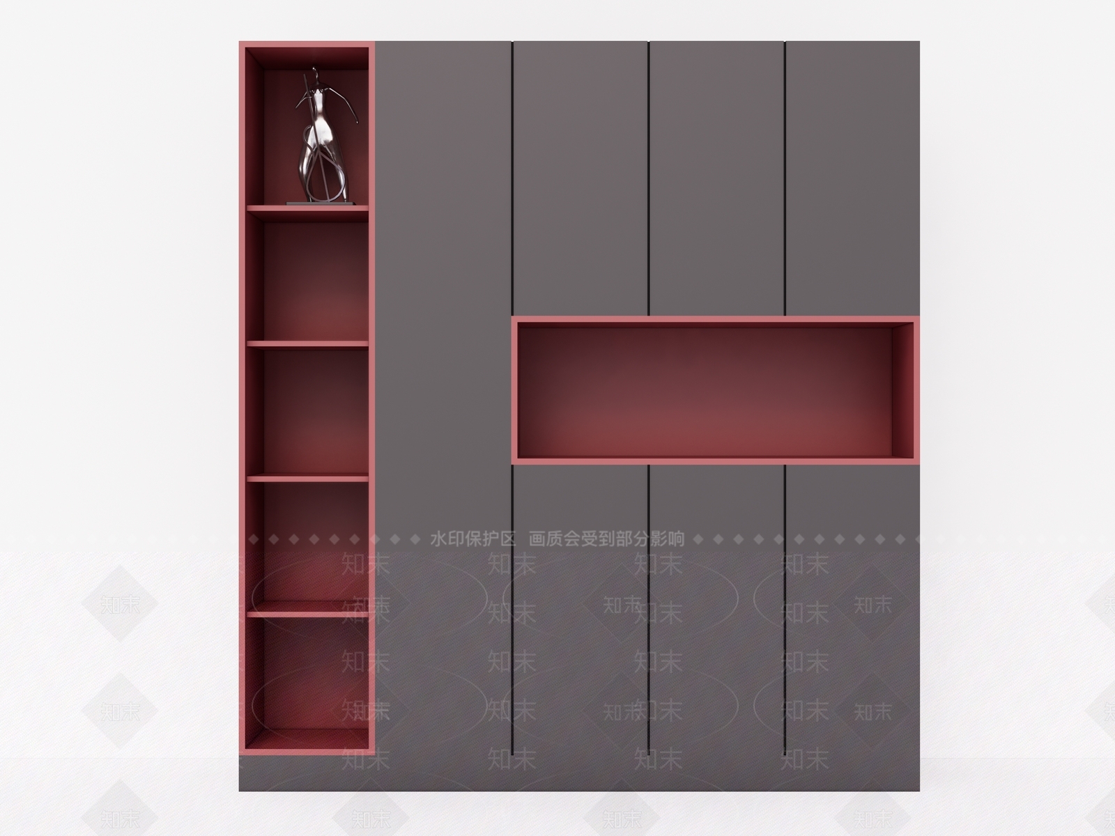 现代风格衣柜SU模型下载【ID:1144578177】