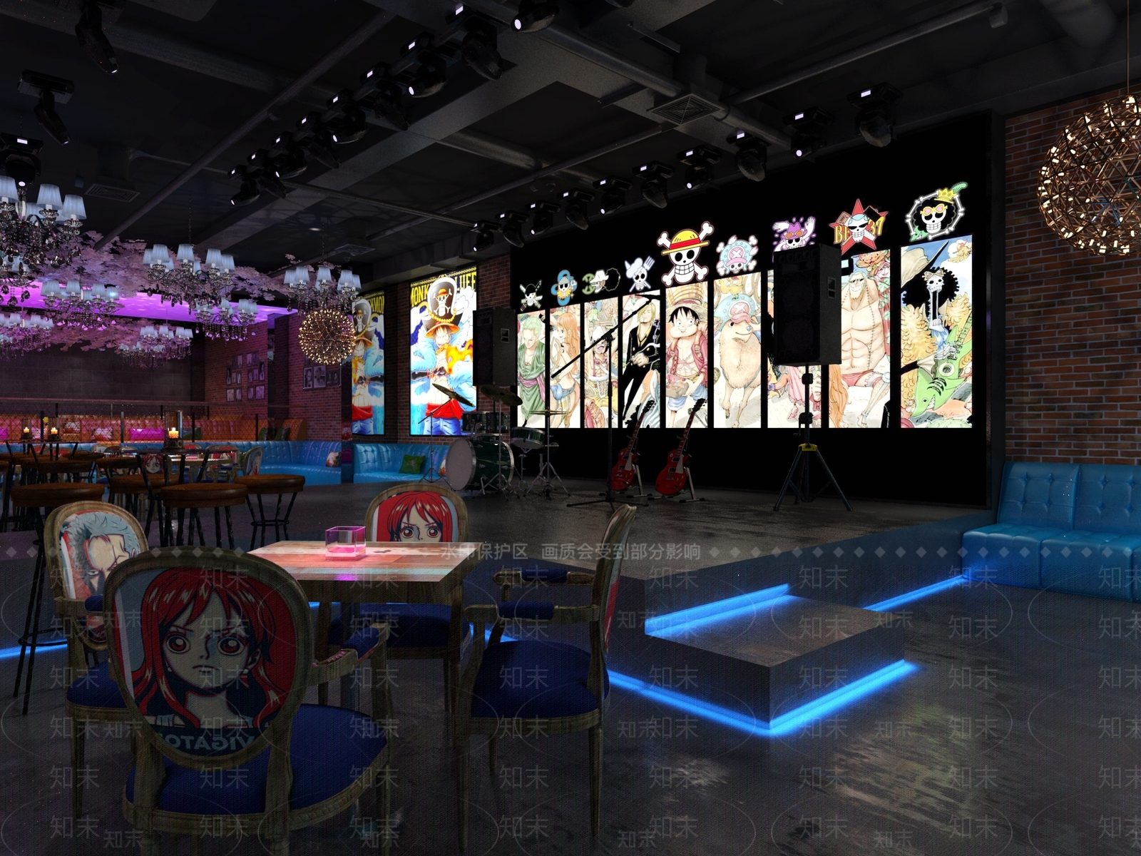 海贼王主题漫摇吧3D模型下载【ID:1144579480】