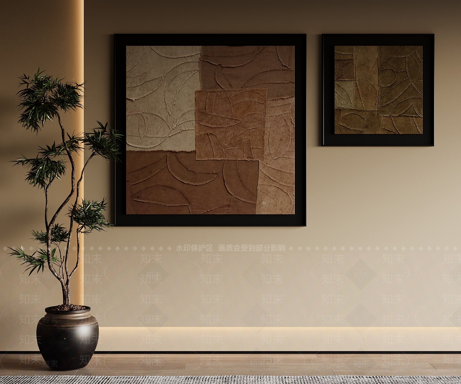 侘寂风中古装饰画3D模型下载【ID:1144598311】_知末3d模型网