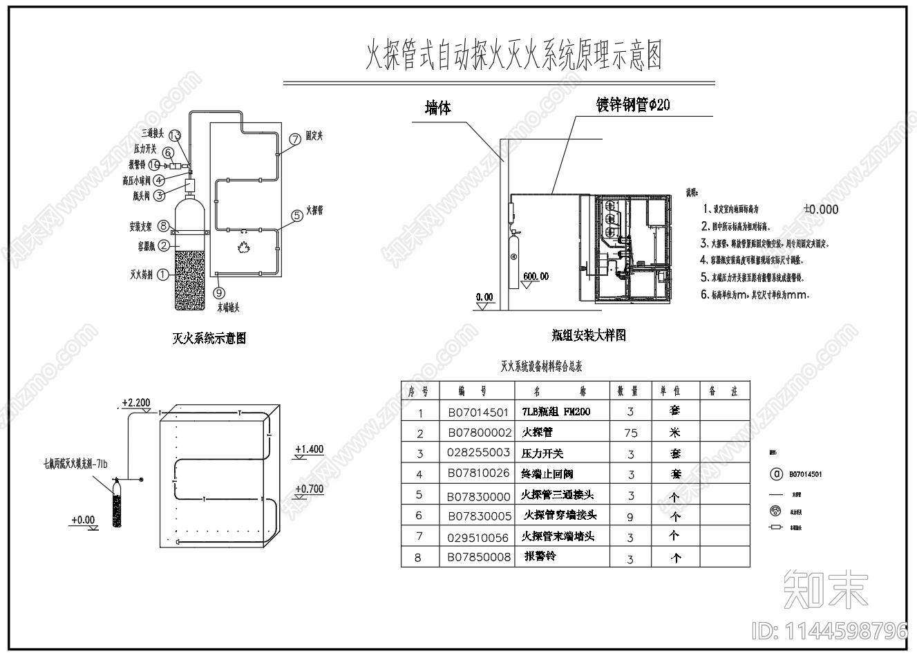 火探管式自动探火灭火系统原理cad施工图下载【ID:1144598796】