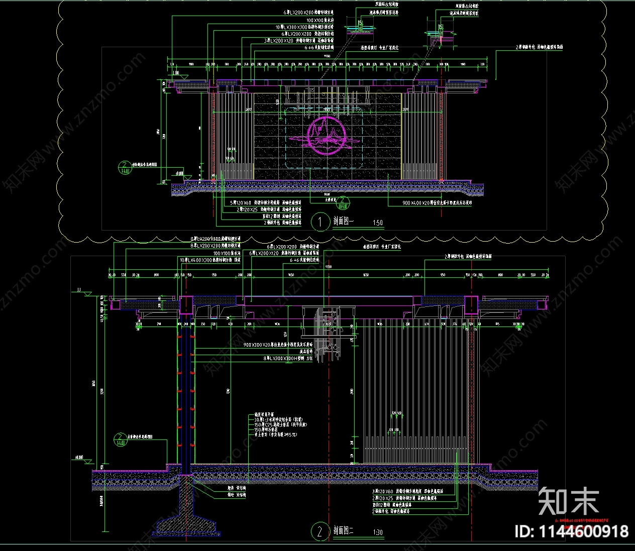 会客厅节点大样cad施工图下载【ID:1144600918】