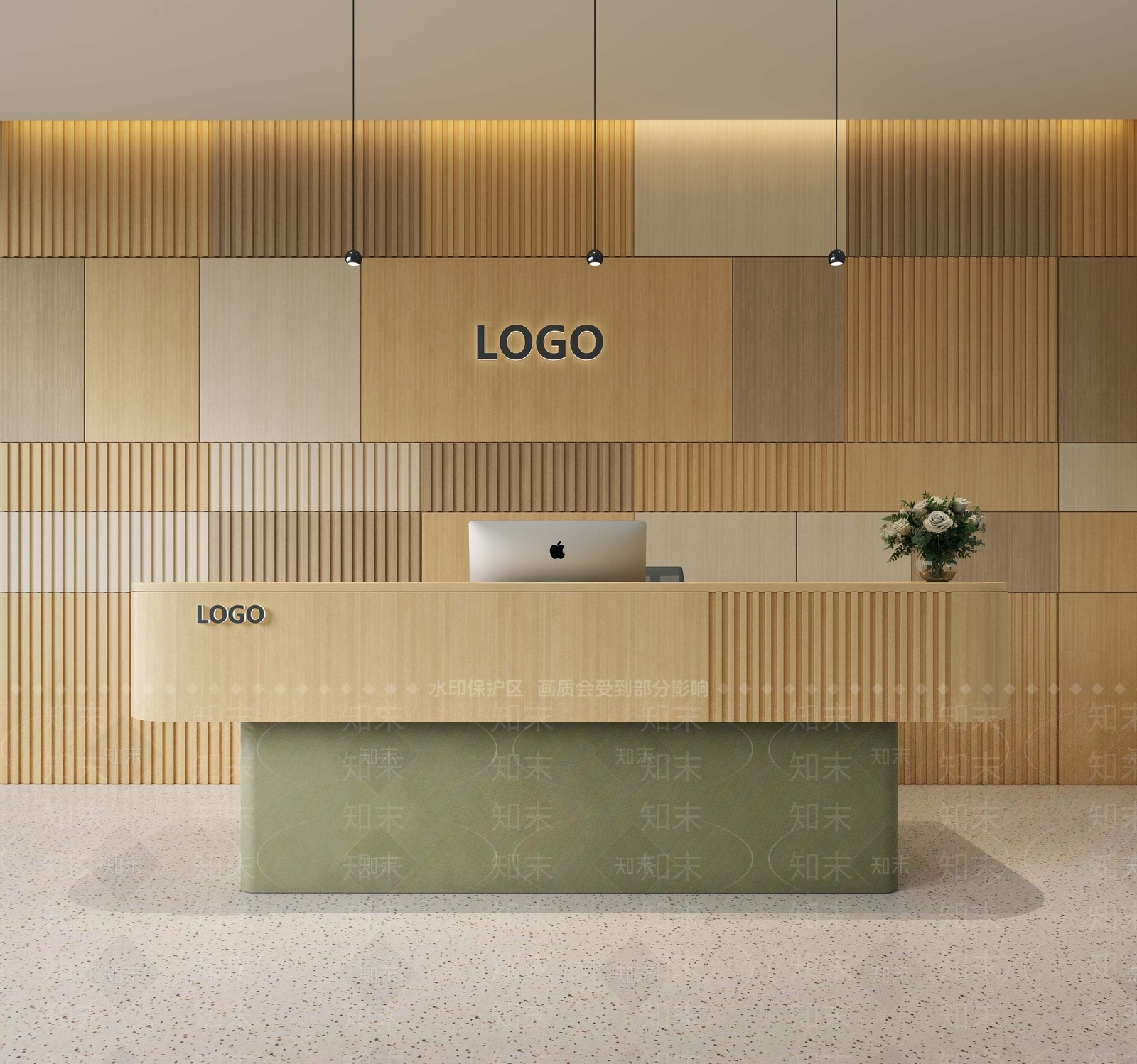 现代办公室前台SU模型下载【ID:1144611969】