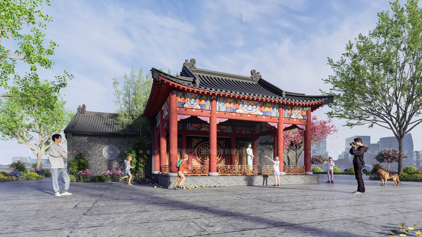 中式古建筑SU模型下载【ID:1144614391】
