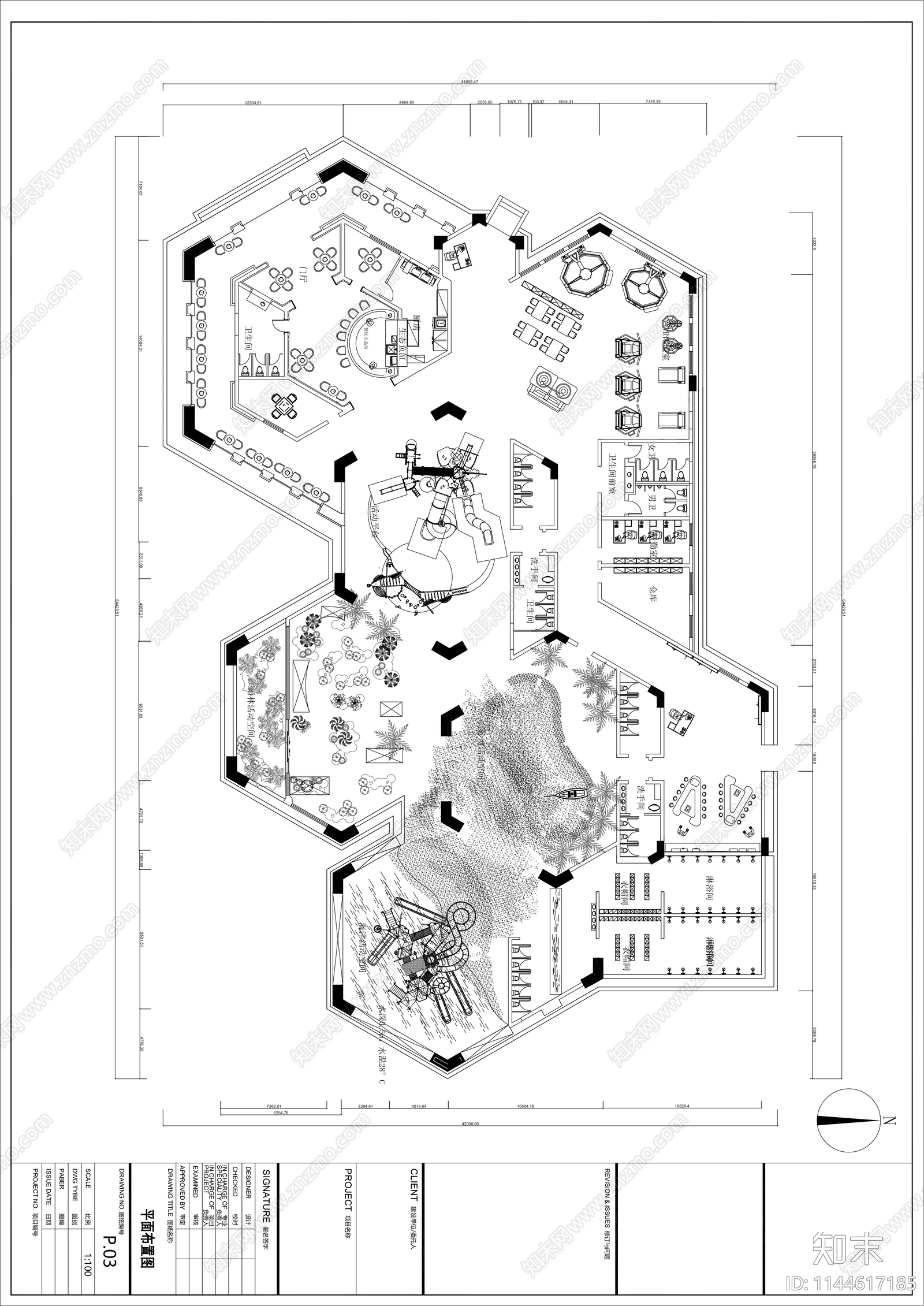 儿童游戏空间室内平面布置图施工图下载【ID:1144617185】