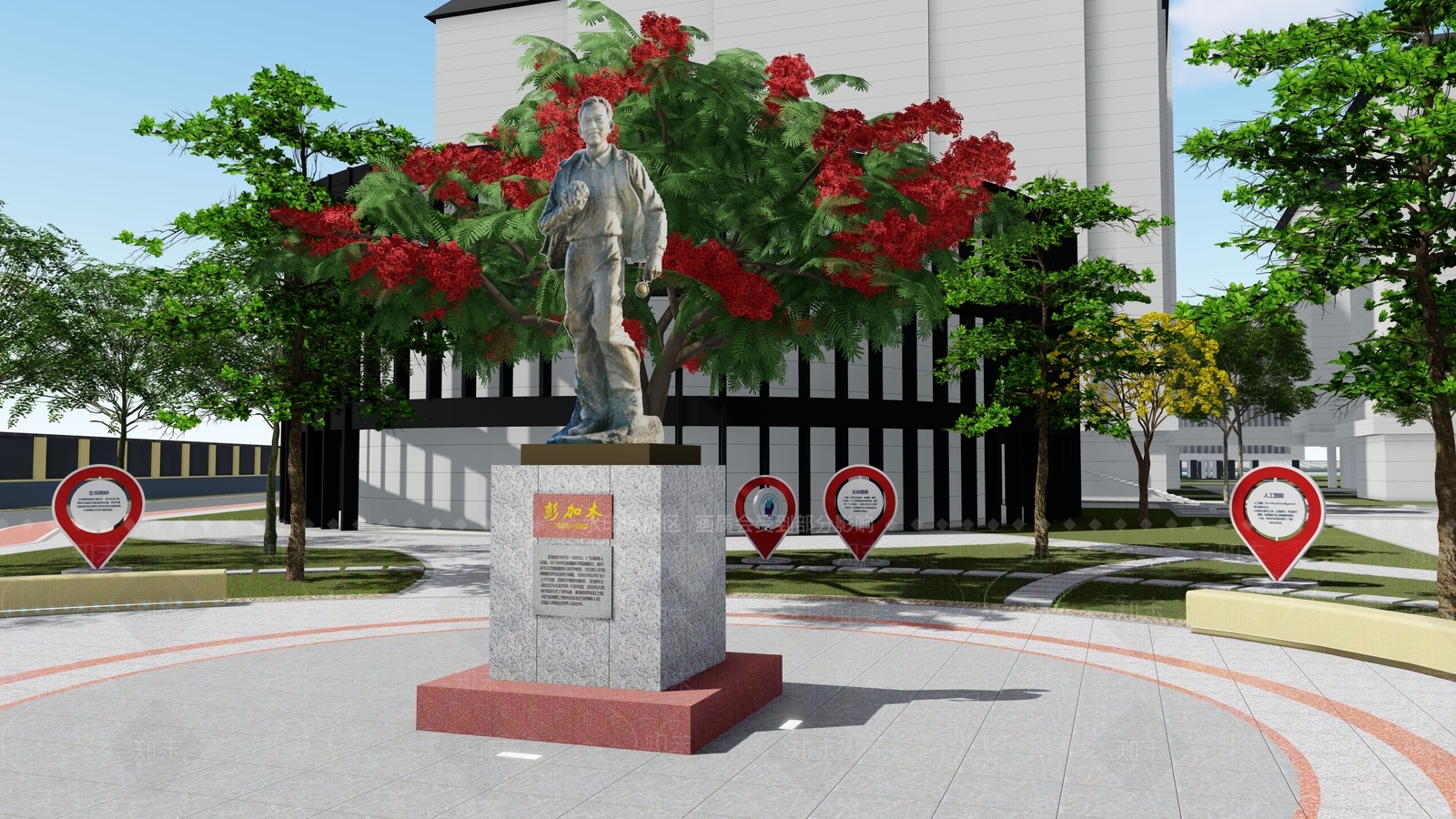 现代校园景观SU模型下载【ID:1144702559】