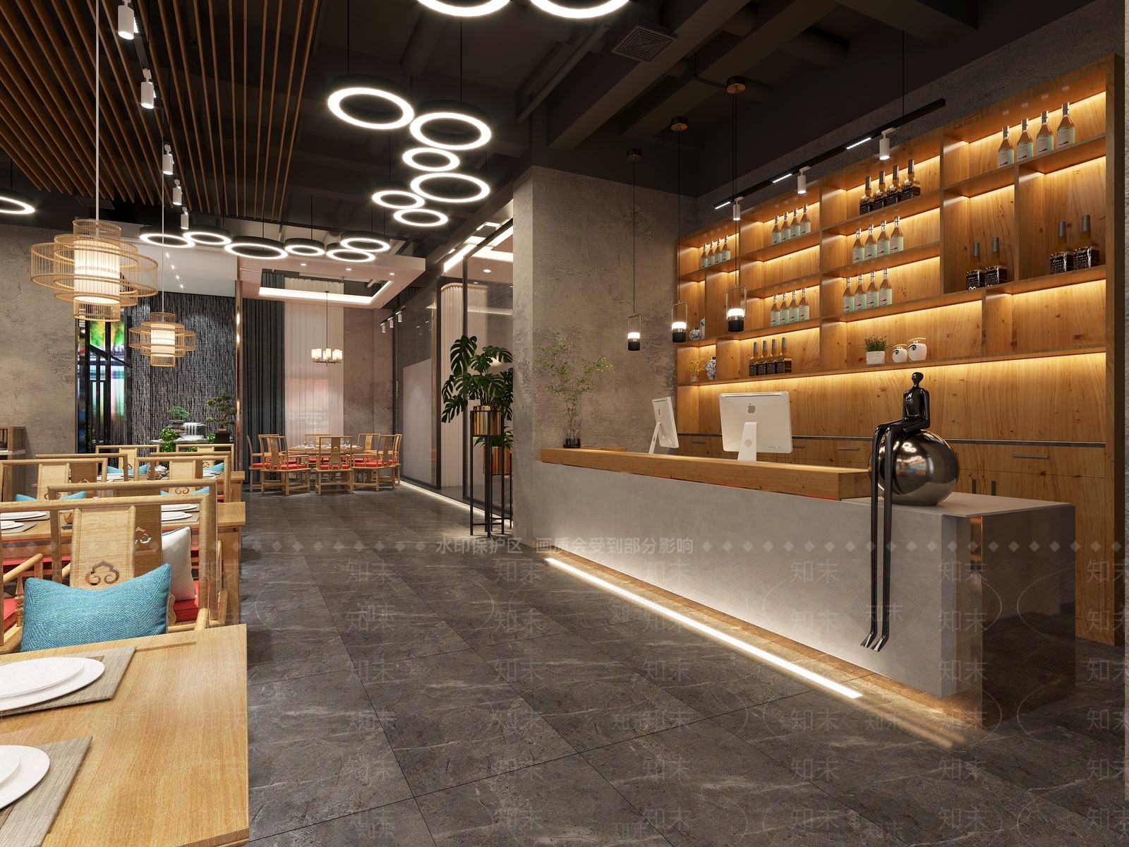 现代火锅店3D模型下载【ID:1144624477】