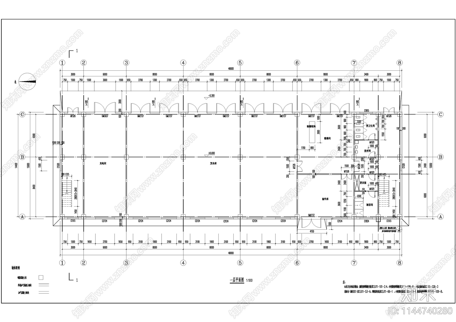唐山三友车间建筑cad施工图下载【ID:1144740280】
