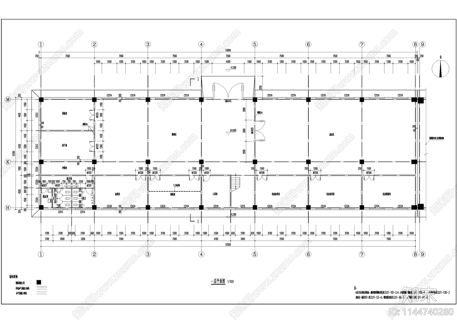 唐山三友车间建筑cad施工图下载【ID:1144740280】