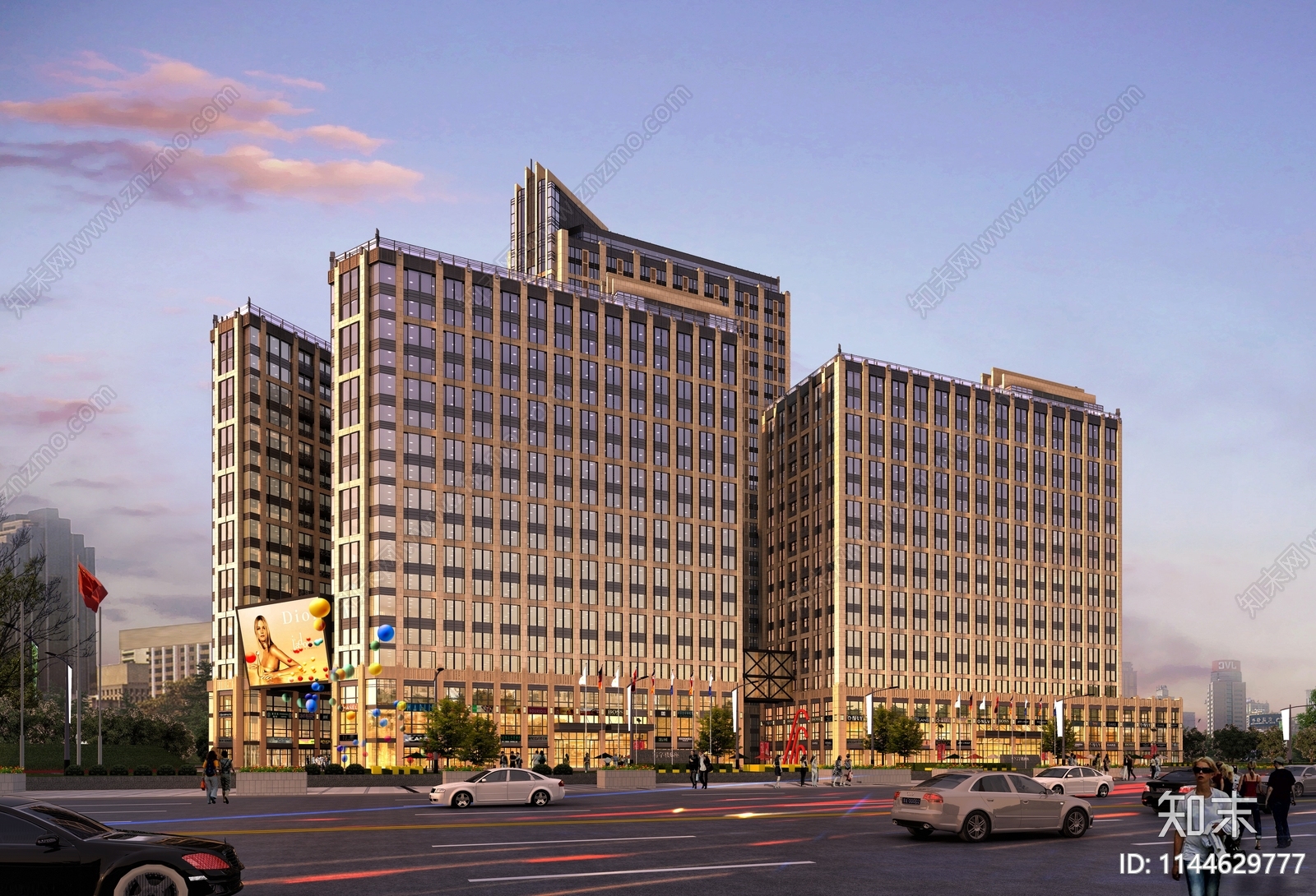 公寓办公楼建筑cad施工图下载【ID:1144629777】