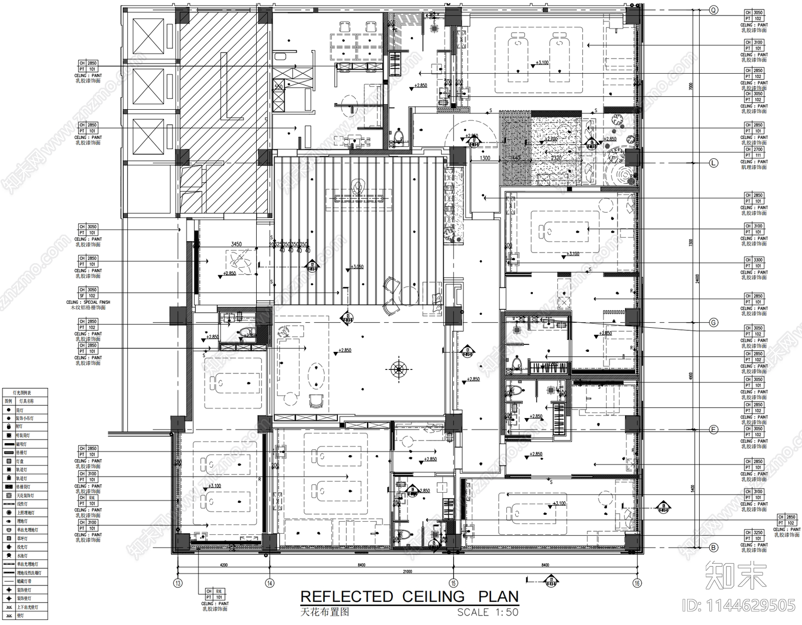 全套600㎡水疗按摩中心室内cad施工图下载【ID:1144629505】