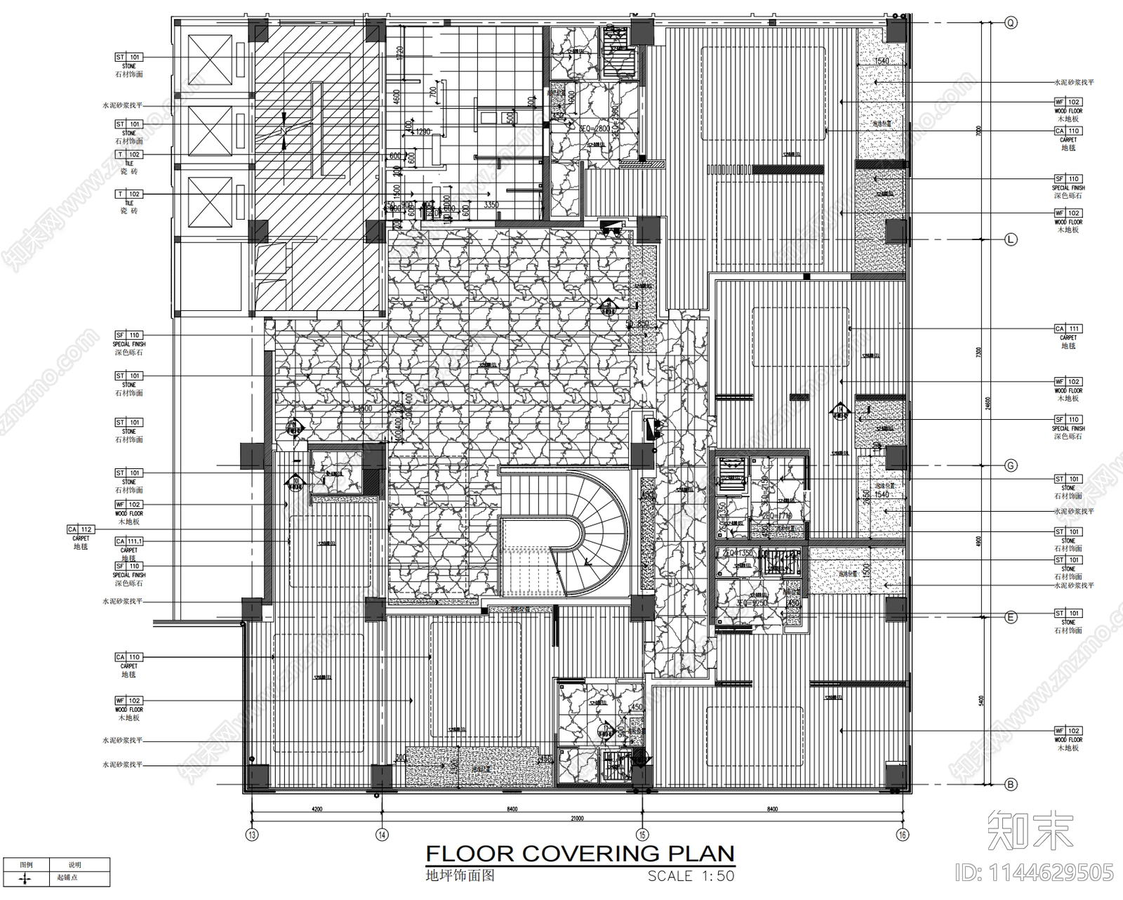 全套600㎡水疗按摩中心室内cad施工图下载【ID:1144629505】