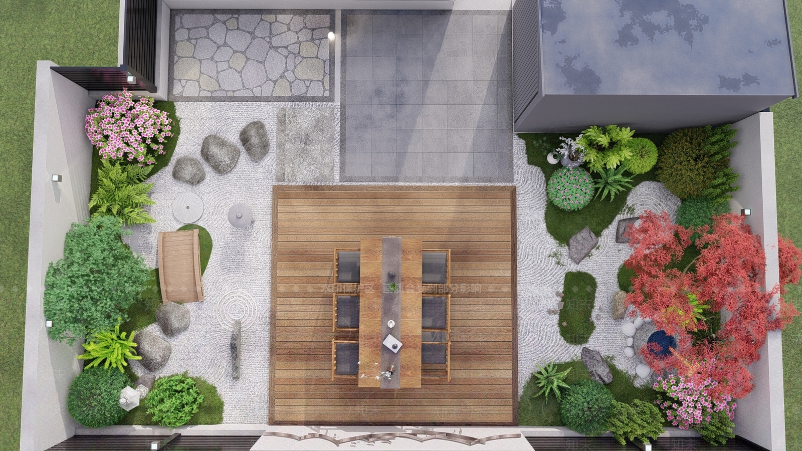 现代两层屋顶花园SU模型下载【ID:1144635825】