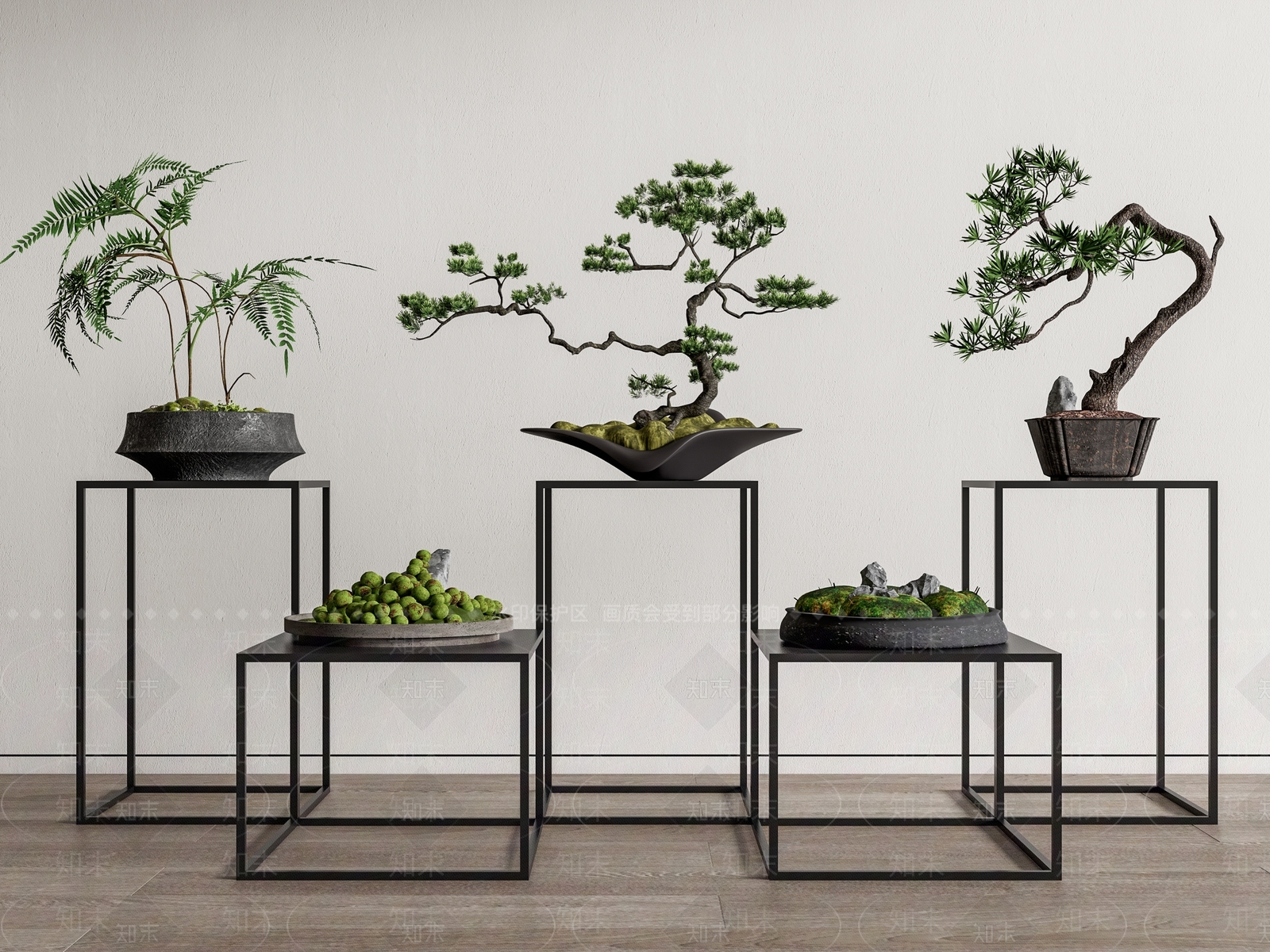 松树盆景SU模型下载【ID:1144637533】